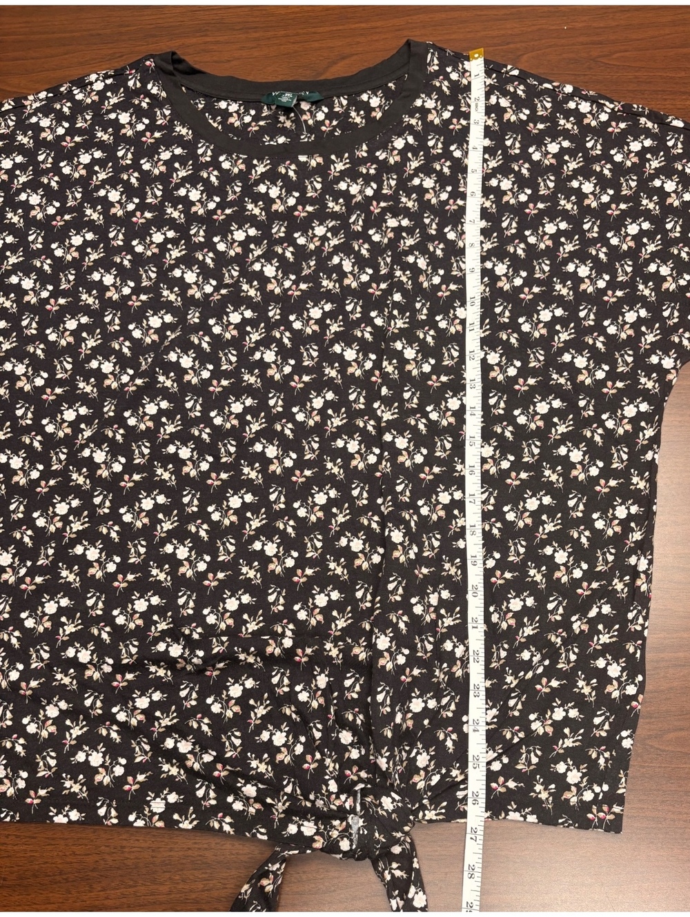 Lauren Ralph Lauren Black Floral Tie-Front Blouse Plus Size 3X - Picture 8 of 10